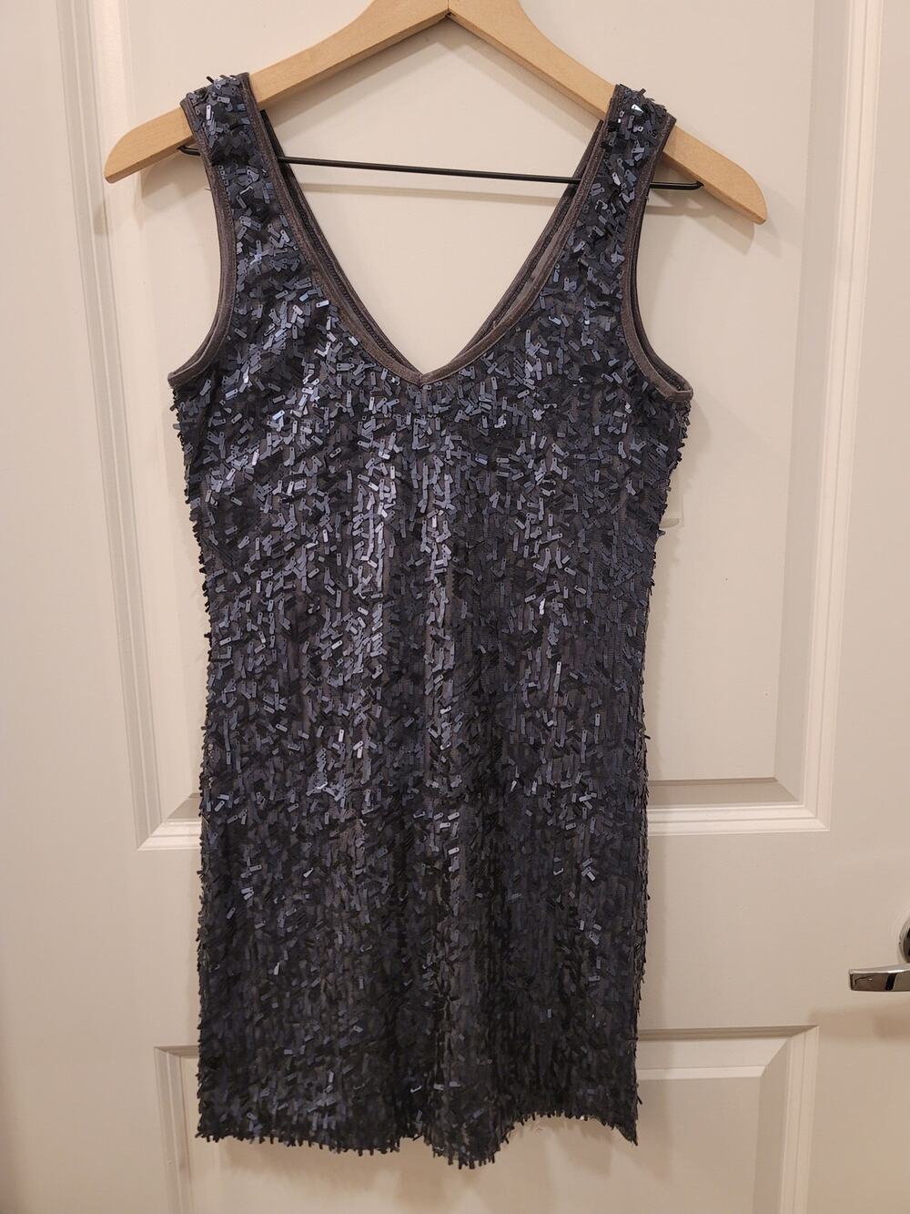 Blue Sequin Mini Dress